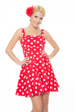 polka dresses red