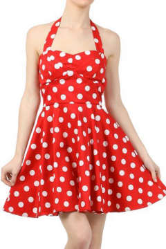 polka dresses red